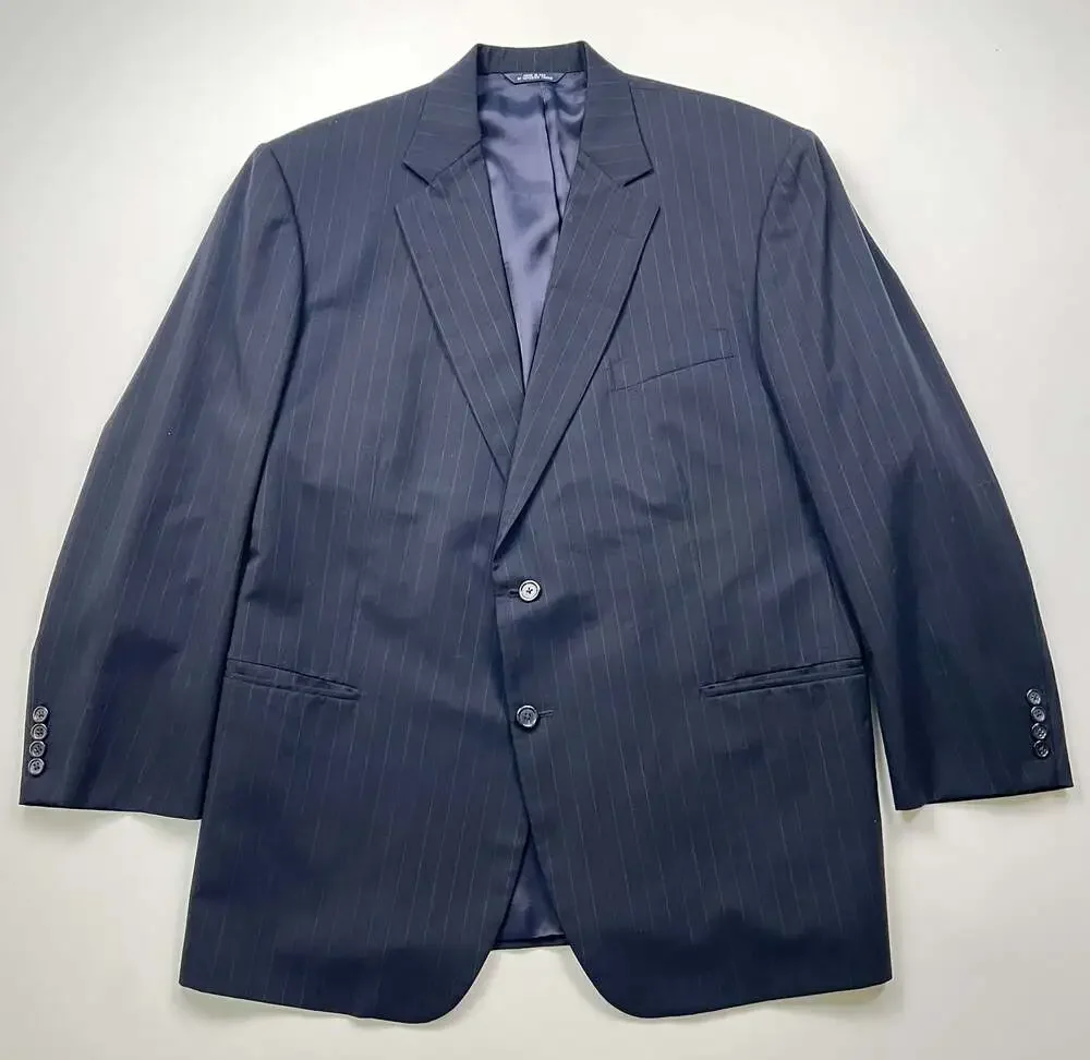 Brooks Brothers Charcoal with Pinstripe Wool Suit Jacket Estimated size 46L -see